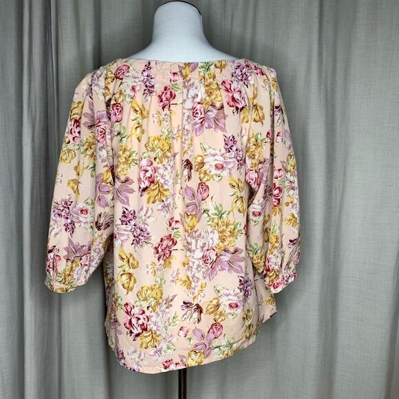 MINKPINK Antique Floral Pattern Blouse 3/4 Sleeves EUC - Picture 4 of 6